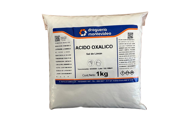Acido Oxalico 1Kg - Poderoso Limpiador -Droguería Montevideo - Calidad Nº1